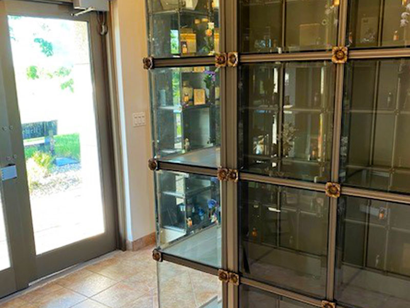 90 Degree Corner Niche for Columbarium at Sunset Memorial and Stone Ltd. in Calgary Alberta, Canada