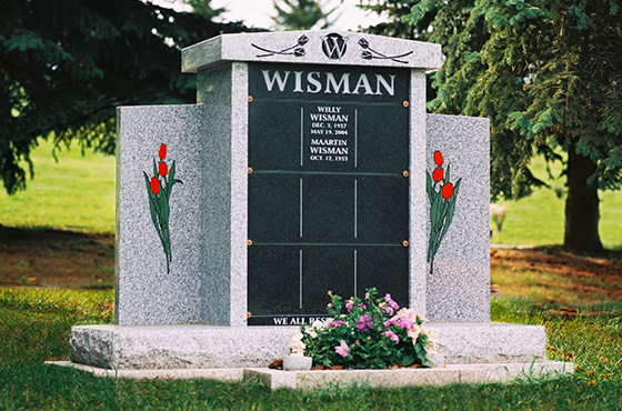 Family Cremation Monument at Sunset Memorial and Stone Ltd.