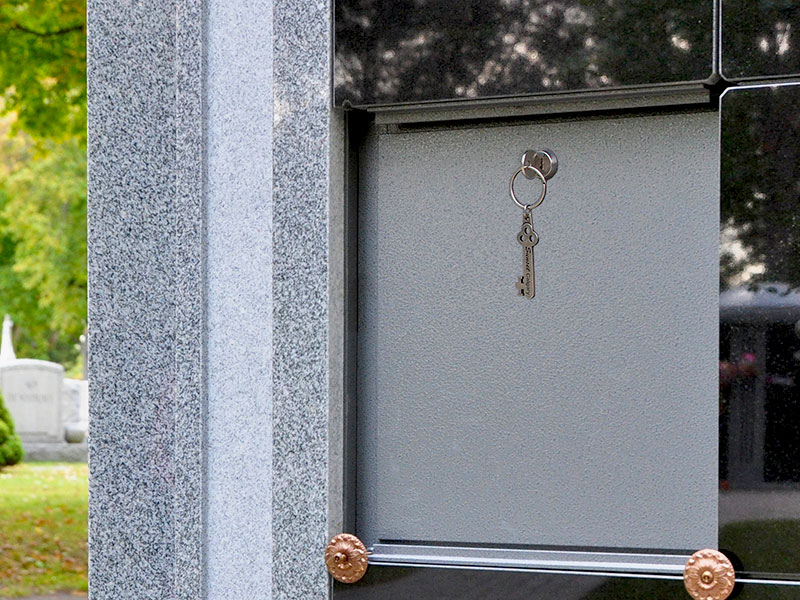 Columbaria Niche features locking mechanism at Sunset Memorial and Stone Ltd. in Calgary, Alberta