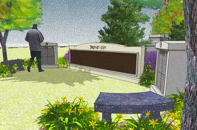 The Alcove Garden Columbaria at Sunset Memorial and Stone Ltd. in Calgary Alberta, Canada