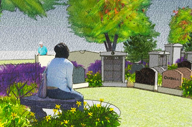 The Cornerstone Garden Columbaria at Sunset Memorial and Stone Ltd. in Calgary Alberta, Canada
