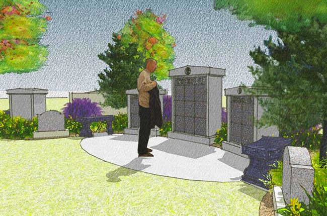 The Hearth Garden Columbaria at Sunset Memorial and Stone Ltd. in Calgary Alberta, Canada