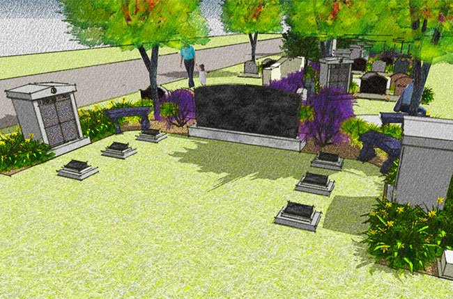 The Sanctuary Garden Columbaria at Sunset Memorial and Stone Ltd. in Calgary Alberta, Canada