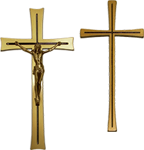 Cross and Crucifix Bronze Applique from Sunset Memorial and Stone Ltd. in Calgary, Alberta Canada