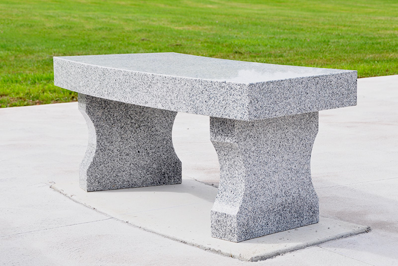 Cemetery Park Bench from Sunset Memorial and Stone