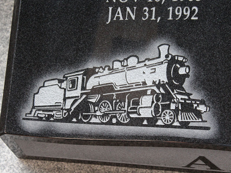 Custom Memorial Art at Sunset Memorial and Stone Ltd.