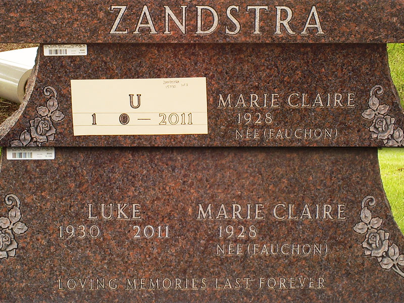 Added Inscription Services from Sunset Memorial and Stone